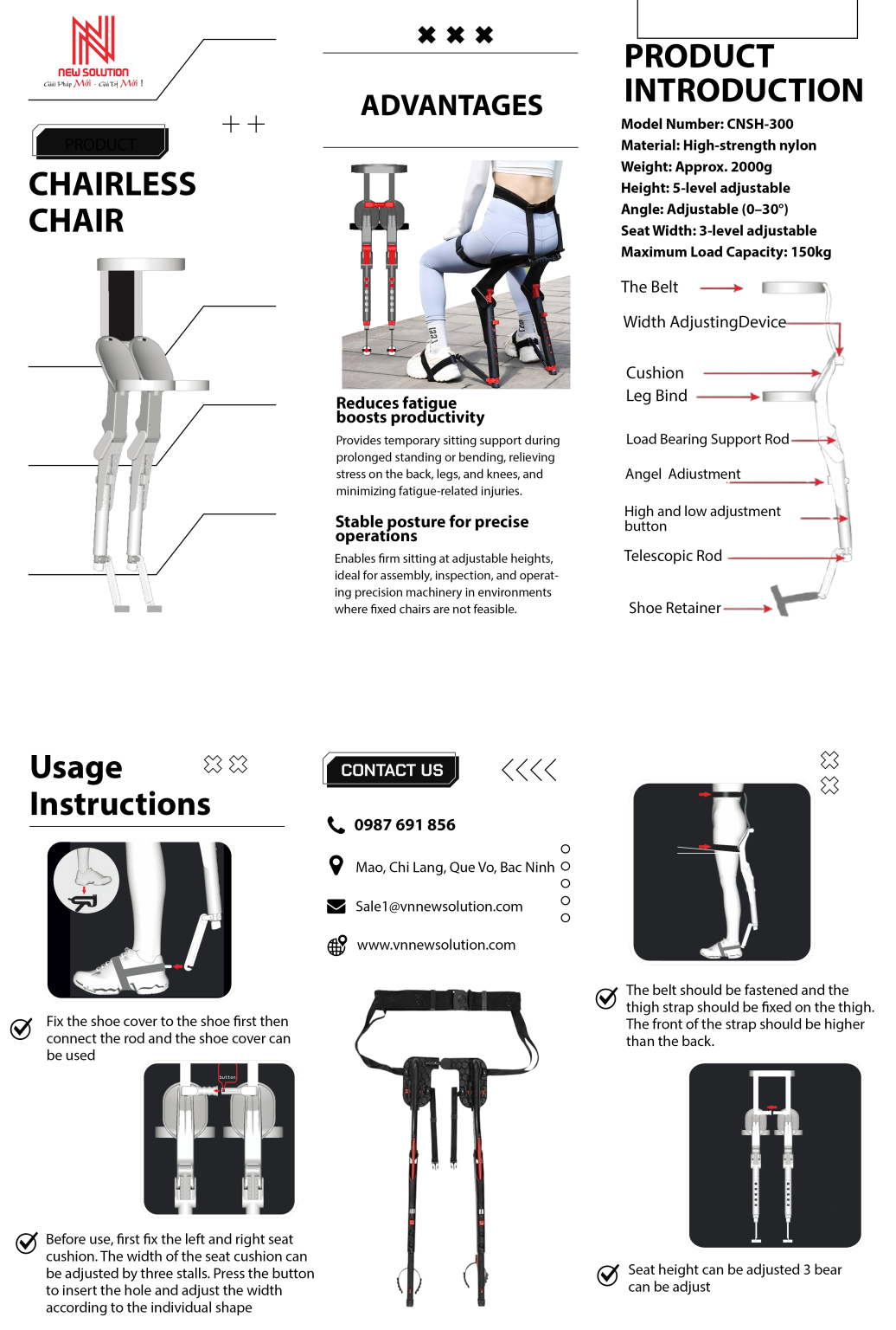 Chairless Chair CNSH-300 – Công ty TNHH New solution